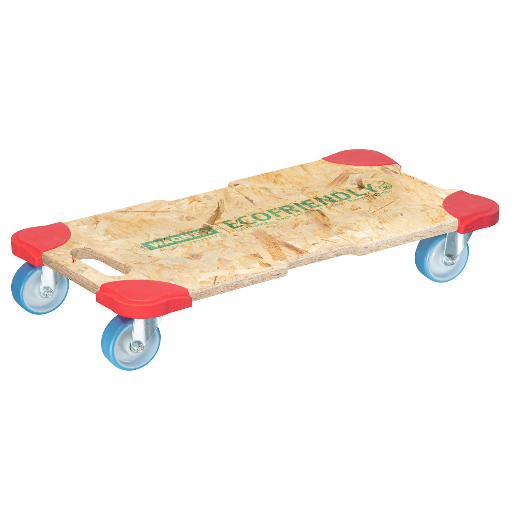 Transporthilfe MM 1322, 59 x 29 x 11 cm, softe Rollen Ø 75 mm, Gleitlager, OSB Platte, CO2-neutral, Tragkraft 250 kg - 7