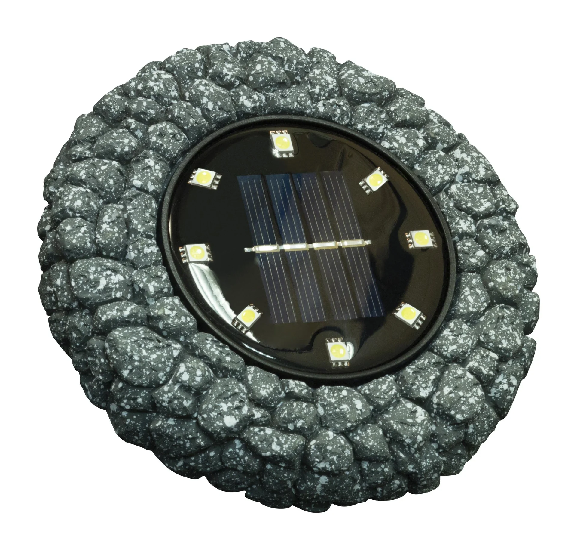 Solar-Bodenstrahler, Stein-Design, Grau, 2er-Set - 7