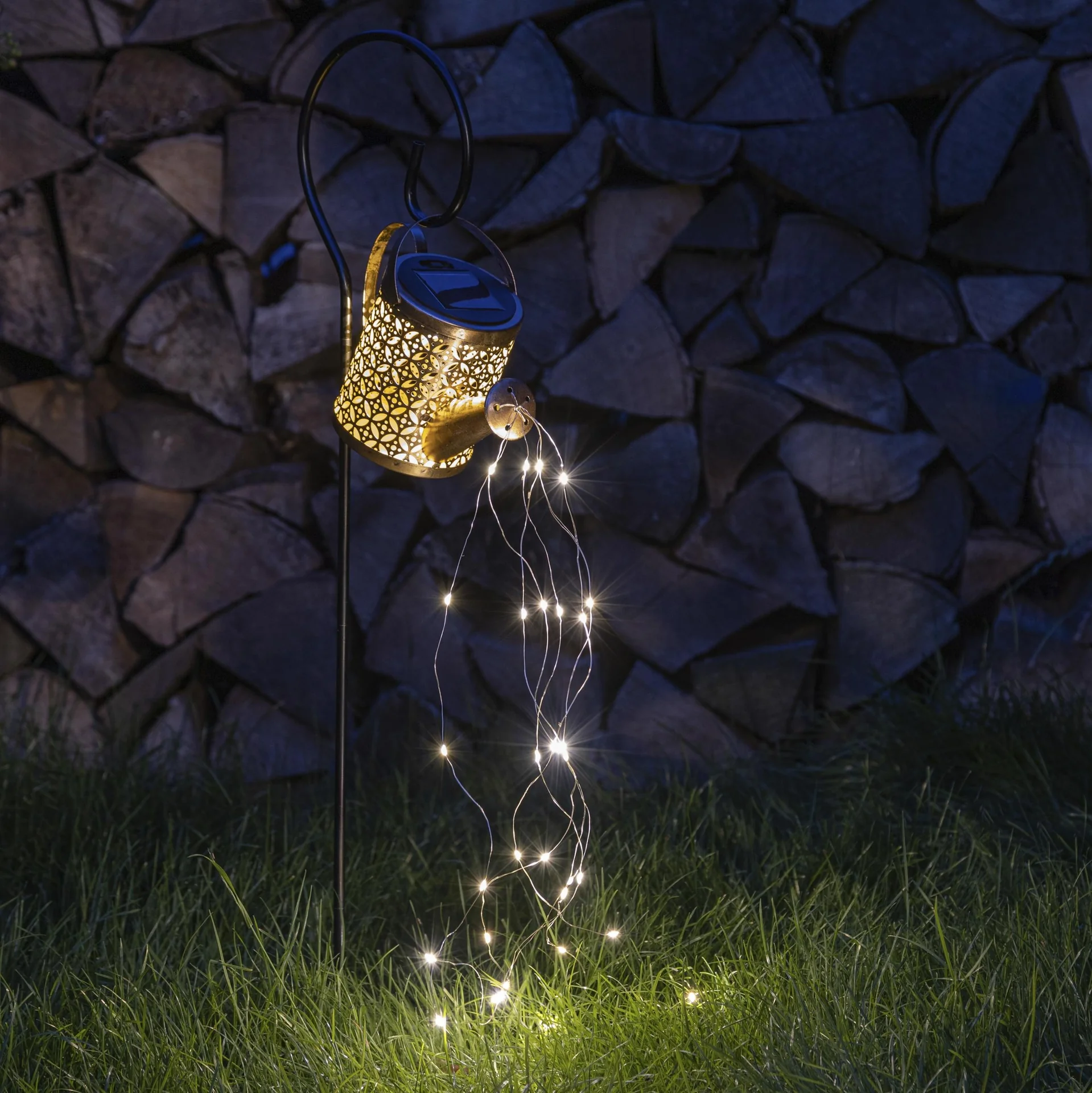 LED-Solar Gießkanne mit Lichterkette - 6