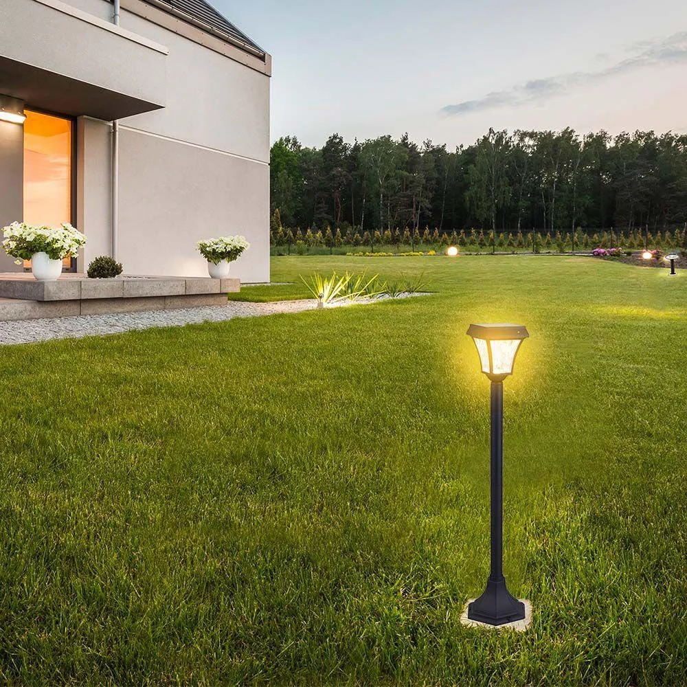 VT-984 Valencia Solar-Gartenpfosten Solar-LED-Lampe - 3 Lichtfarben - 10