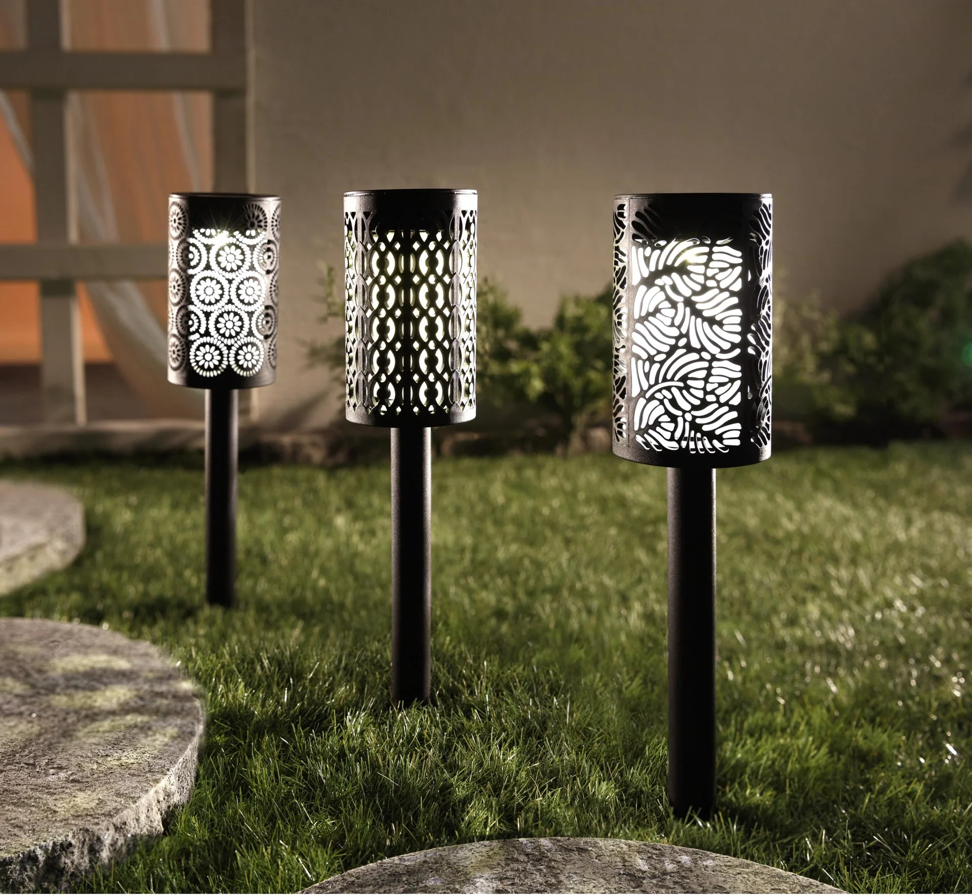 Solar Ornament Gartenleuchten – 3er Set - 6