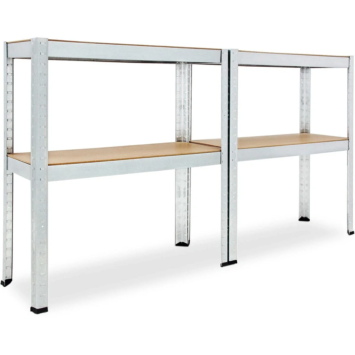 Metallregal mit 4 Fachböden - 700kg Kapazität - (HxBxT) 160x90x40 cm - 175kg pro Fachboden - 2 STUKS - 9