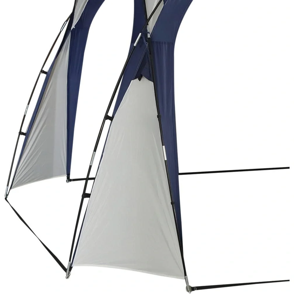 Pavillon Garten Partyzelt Festzelt Gartenzelt wetterfest Glasfaserstange+Polyester Cremeweiß + Blau 3,5x3,5x2,3m - 10