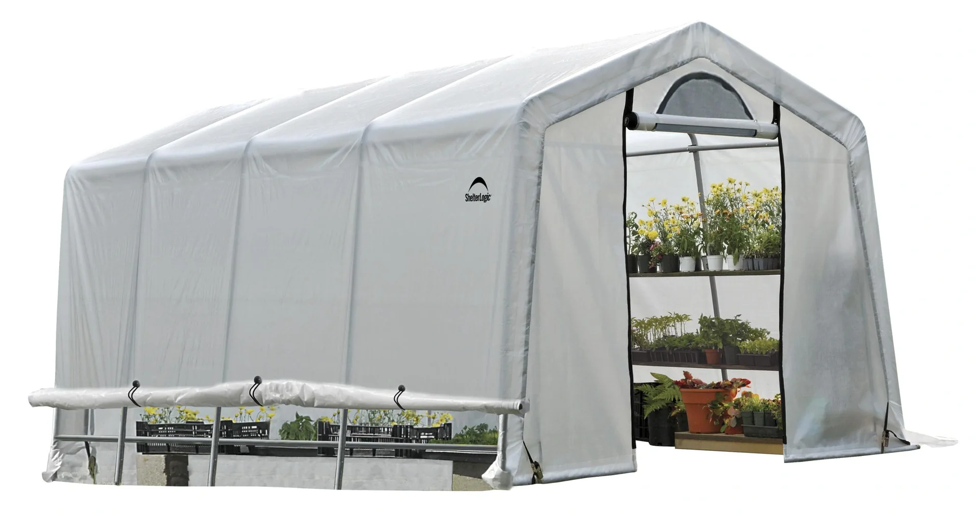 Foliengewächshaus 18,3 m² weiß, 300x610 cm - 2