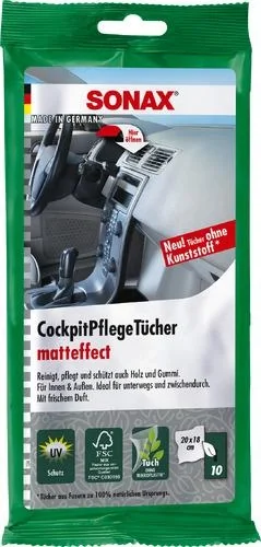 Cockpitpflegetücher Matteffect 10 Stück - 1