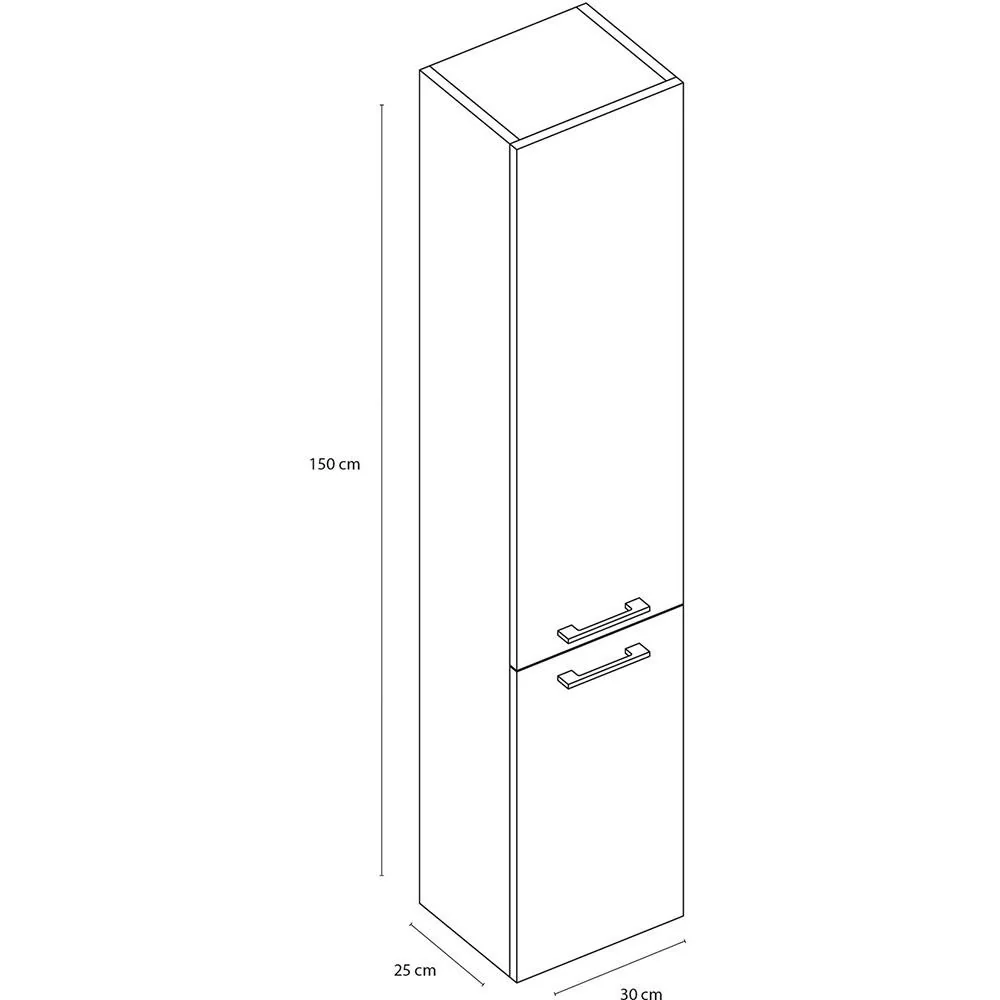 Shallow Bade Hoher Schrank links/rechts schwartz fsc - 2