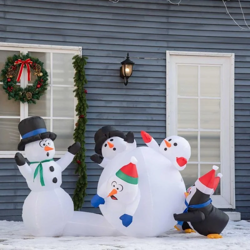 aufblasbarer Schneemann mit LED-Leuchten Weihnachten Schneemann - 4
