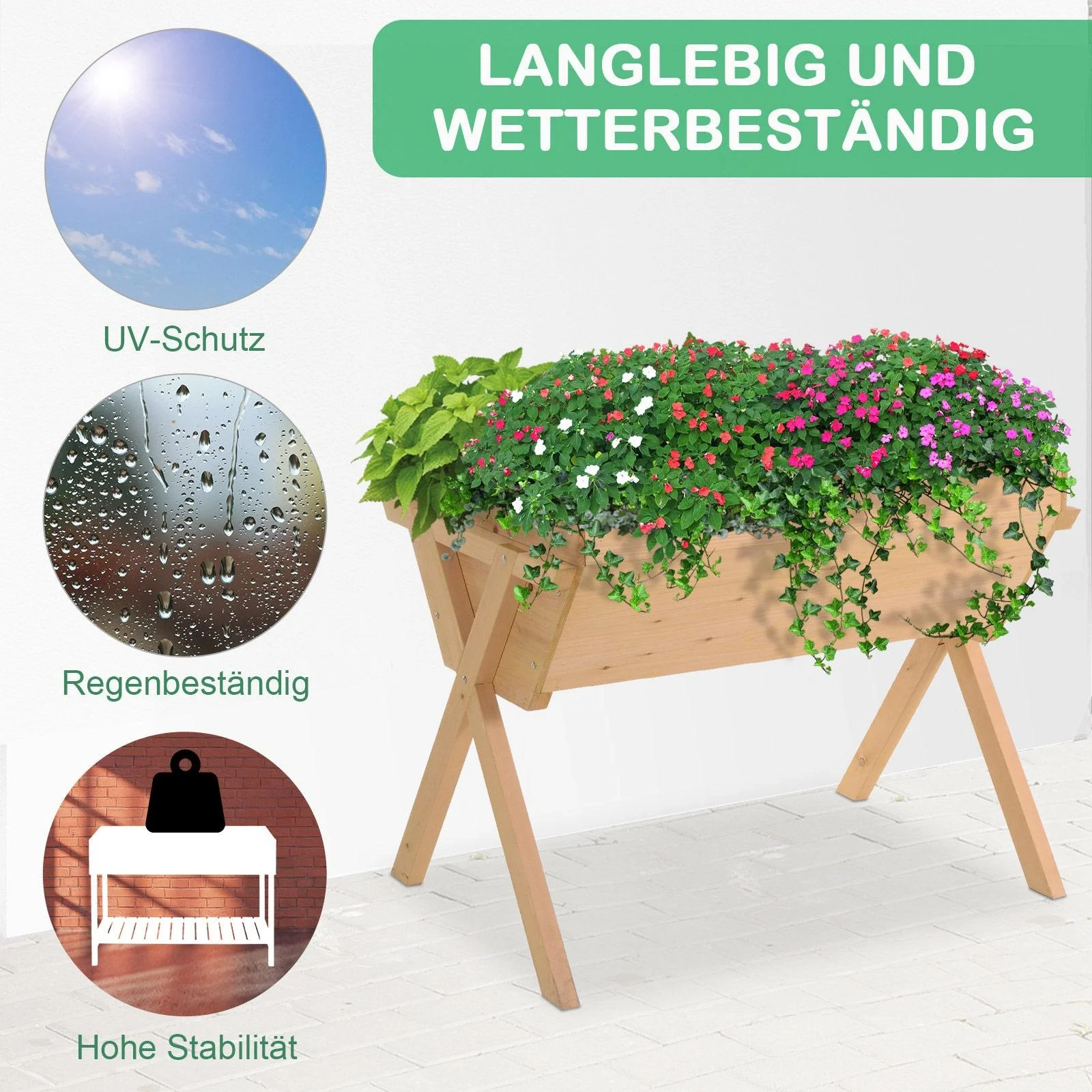 Hochbeet mit Vliesstofftuch - 8
