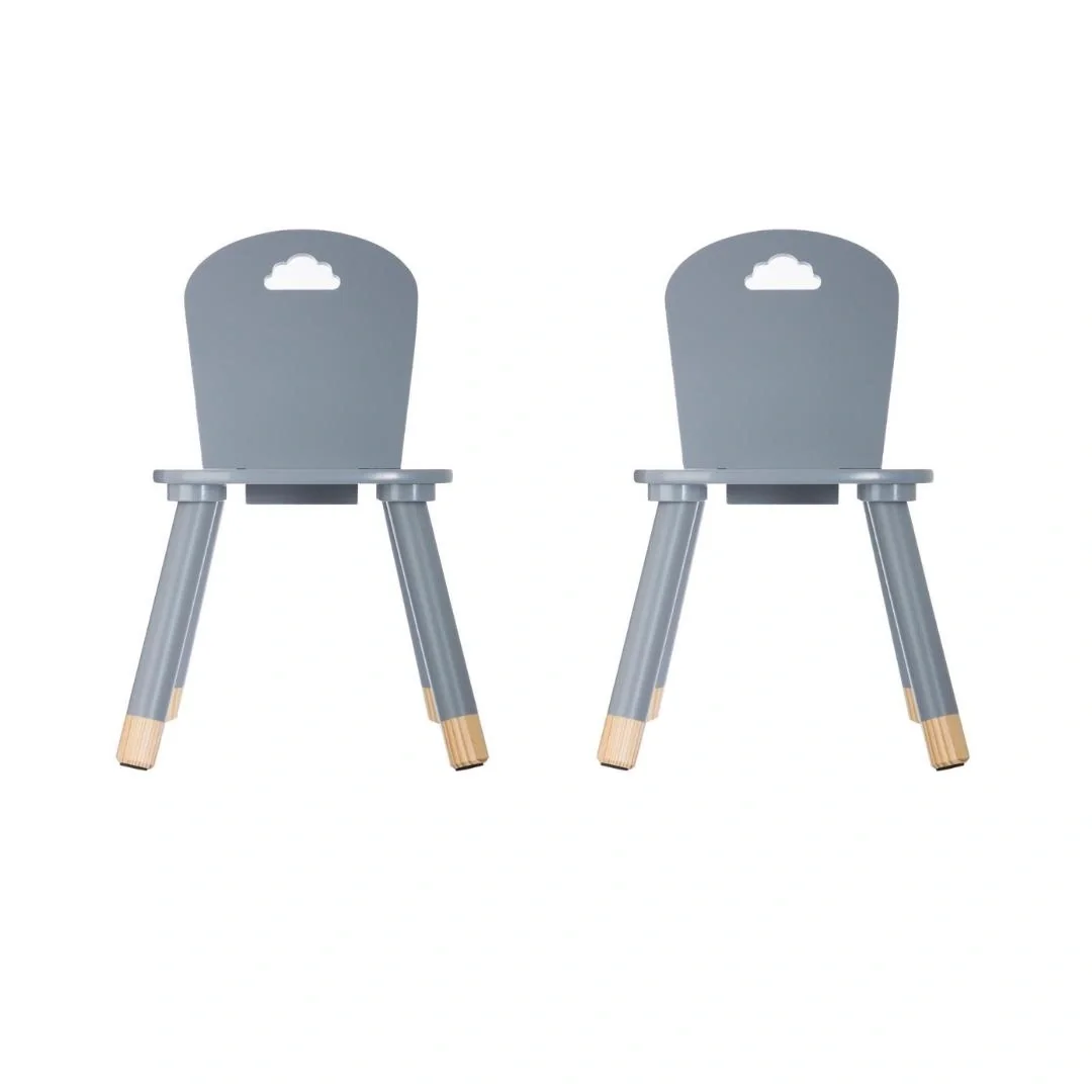NL SET - 2x Hochstuhl - 50x30x30 cm - Grau - 4