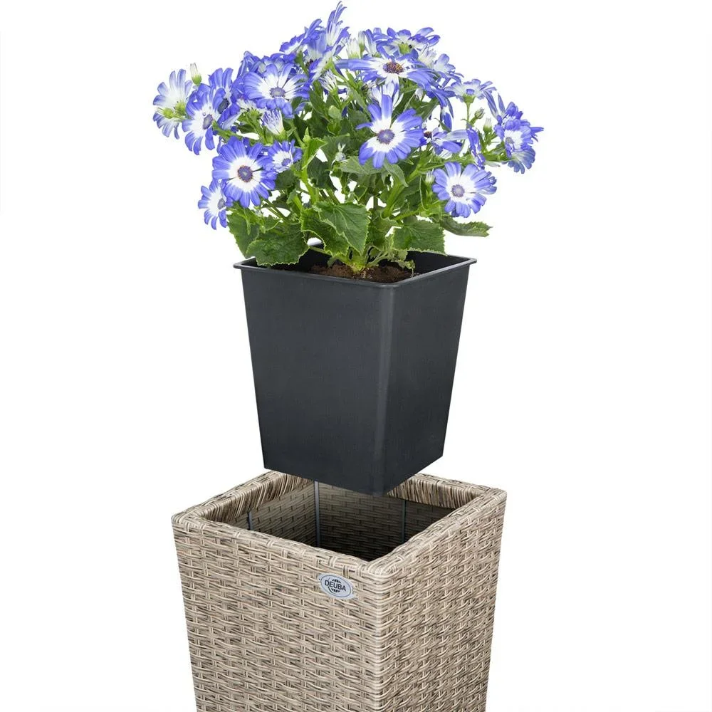 Blumentöpfe Polyrotan 3er-Set mit Sahne - 3