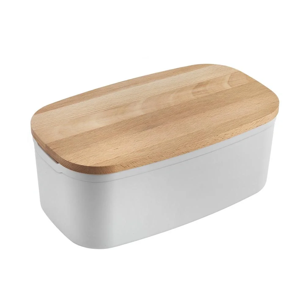 Brotkasten Bready mit 2-in-1 Wendedeckel Buchenholz - 6