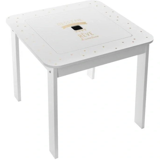 NL Stehtisch mit 2 Hockern - Weiß - 57x57x51 cm - 5