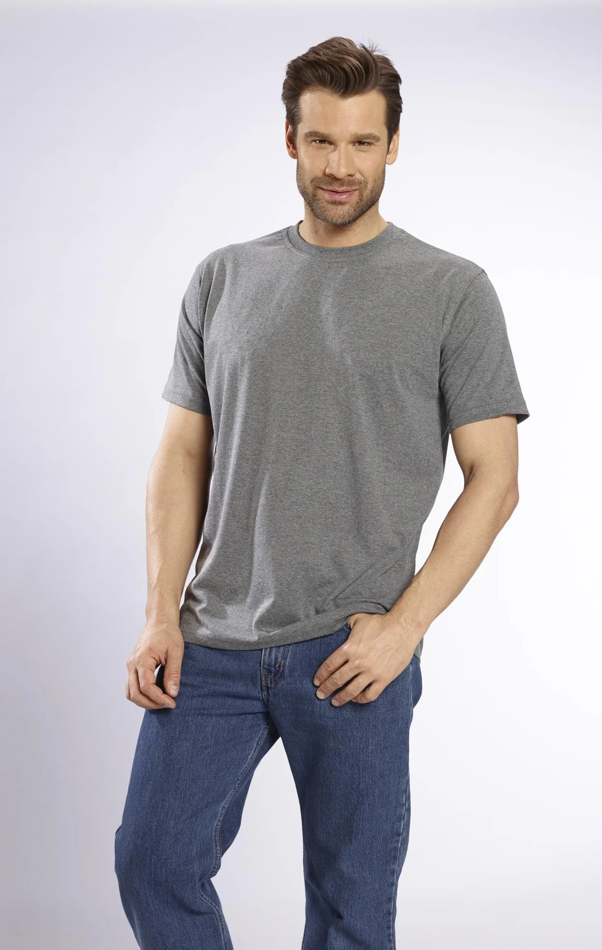 Big Size T-Shirt, anthrazit Gr.S - 4