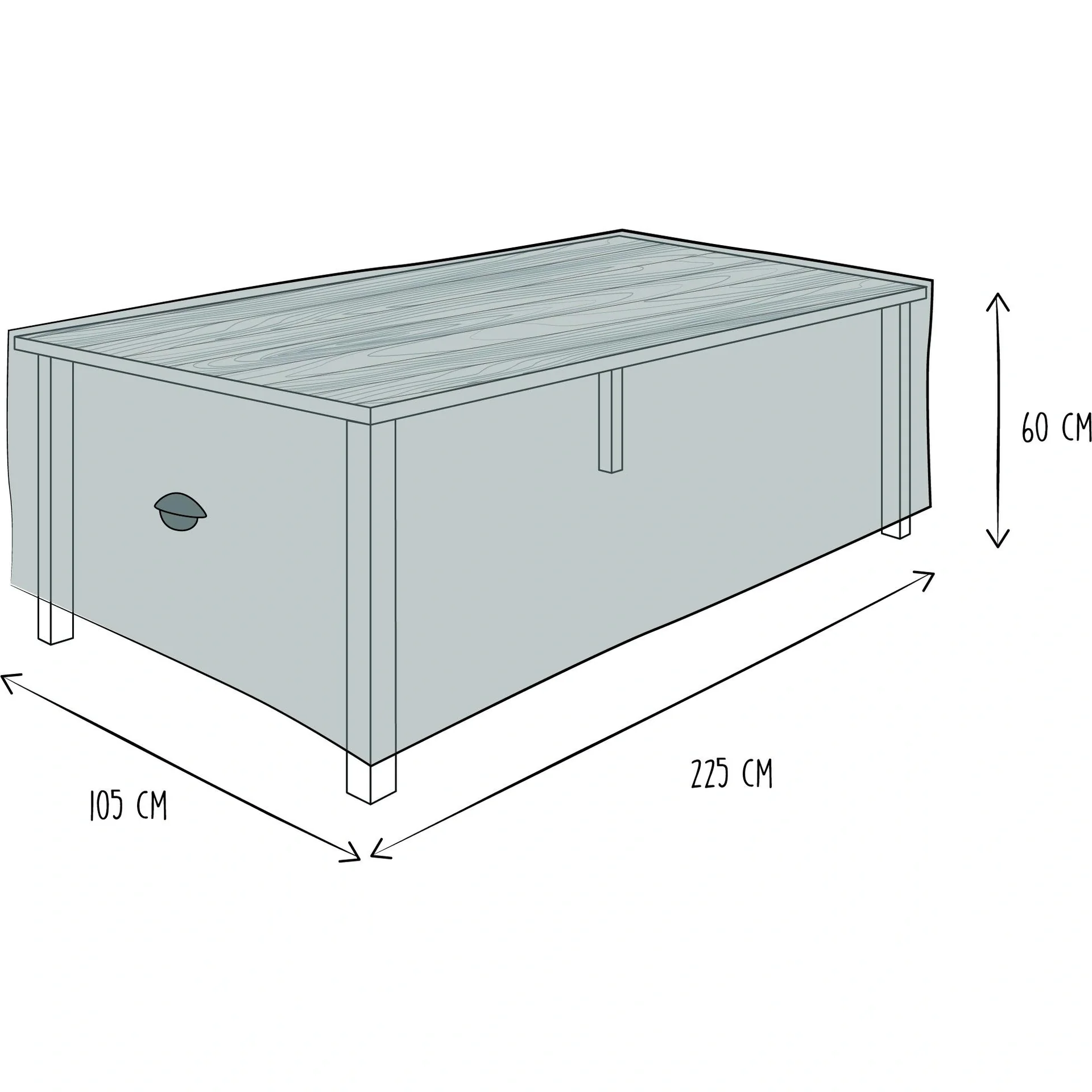 schutzhülle für gartentisch - max. 220 cm - 2