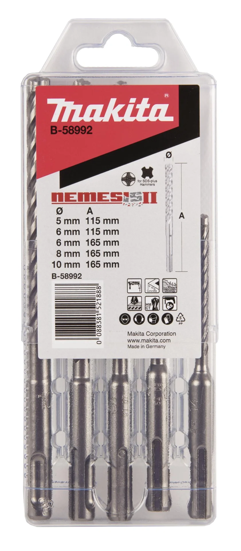 NEMESIS2 Bohrerset SDS+ 5 teilig - 2