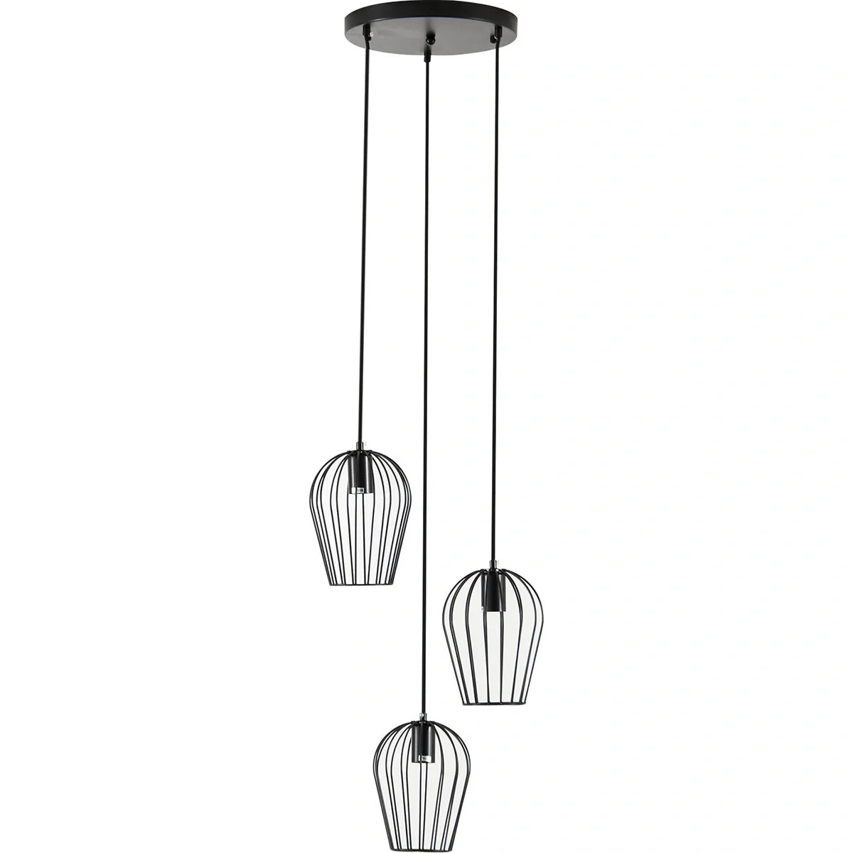 Pendelleuchte mit dem Metalldrahtkäfig-Design schwarz - 10