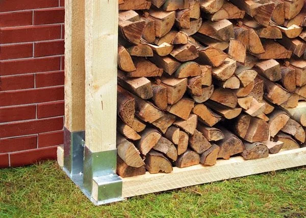 Holzstapelhalter, 2 Stück im Set - so stapeln Sie Ihr Holz richtig - 3