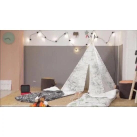 Weltkarte Tipi-Zelt | Schwarz und Weiß | Wigwam Spielzelt|100% Baumwolle|120x120x160cm - 10