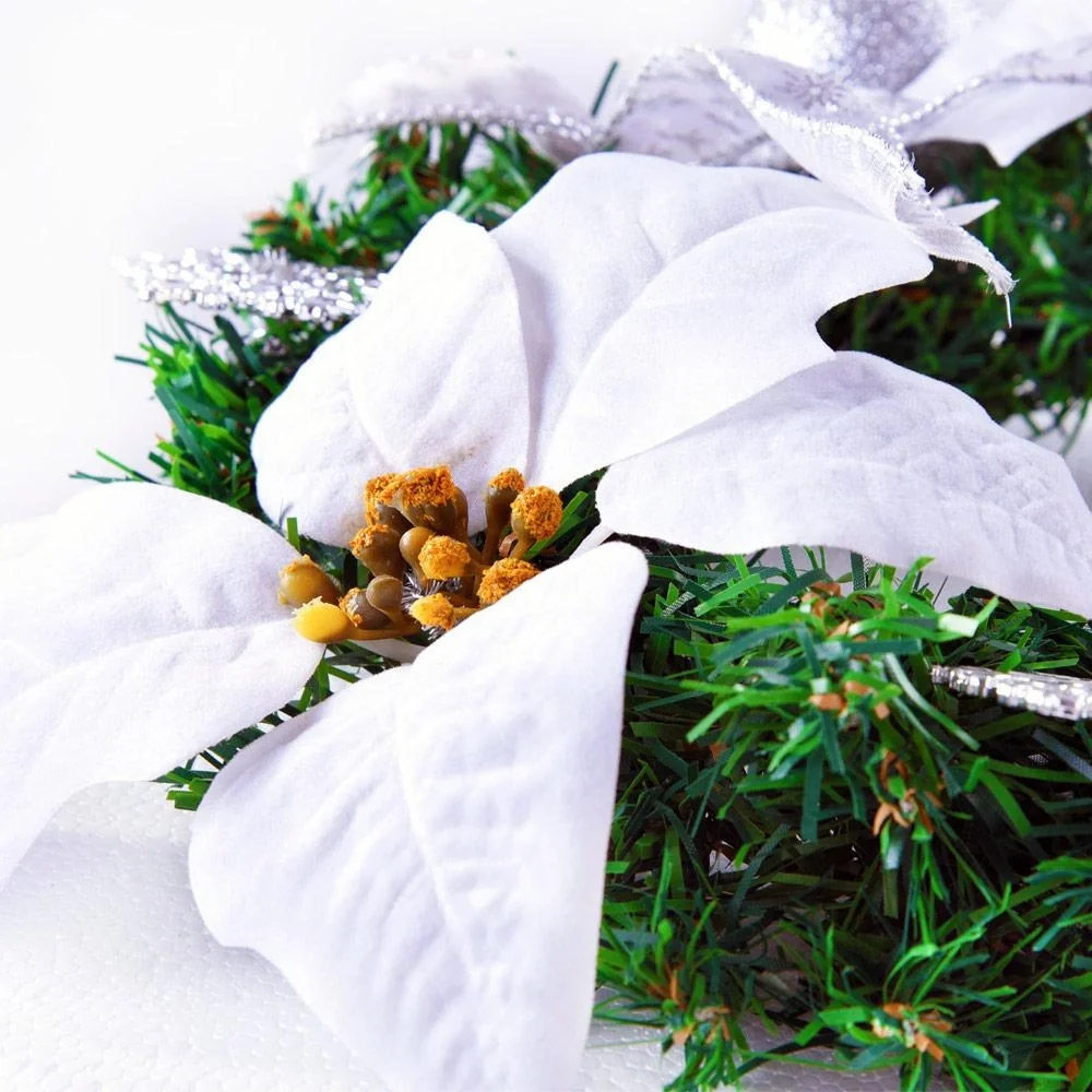 Weihnachtskranz mit weißen Blumen - Ø22cm - 3
