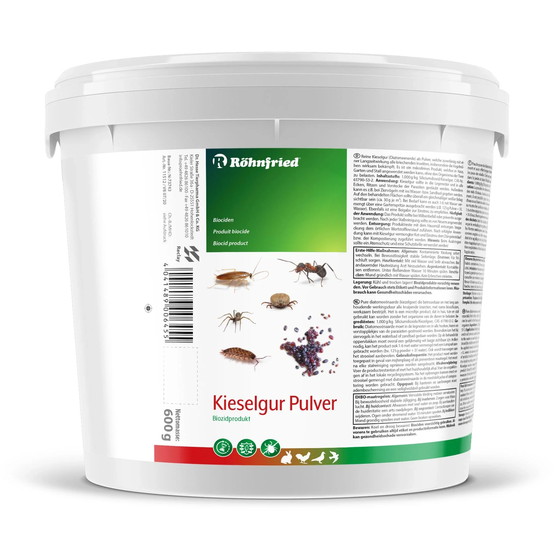 Kieselgur Pulver, 600 g - 2