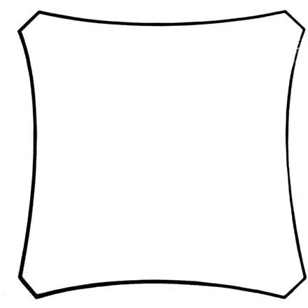 SONNENSEGEL - VIERECK - 5 x 5 m - CREMEFARBEN - 4