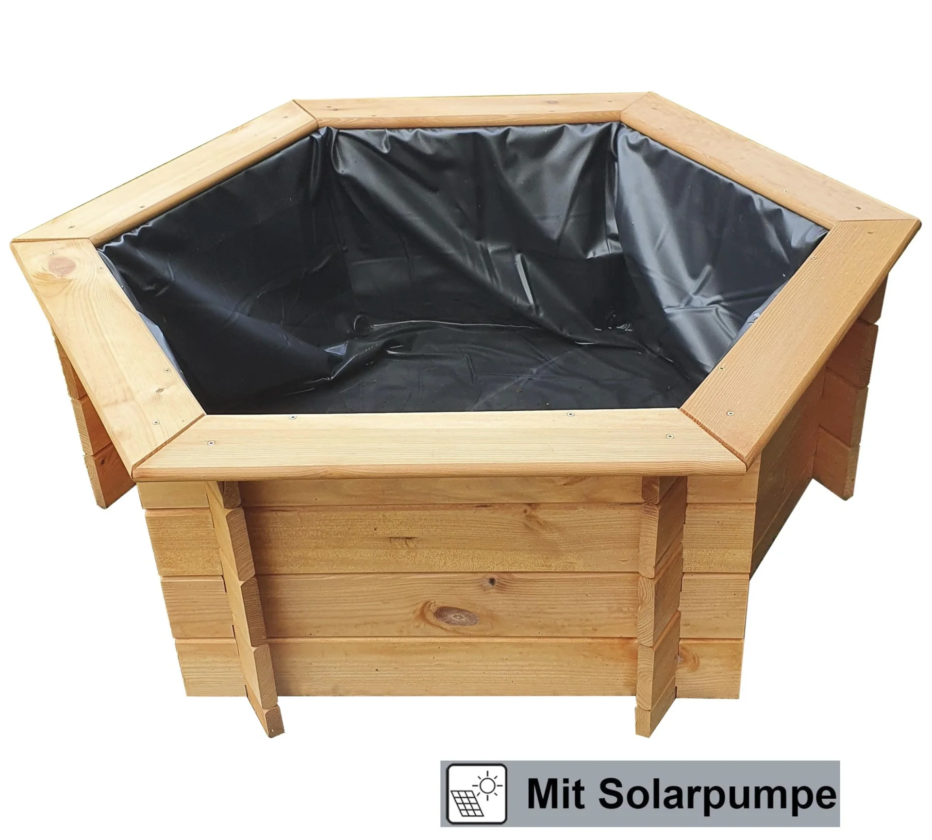 Sechseck-Hochteich 100 cm Solar - 6