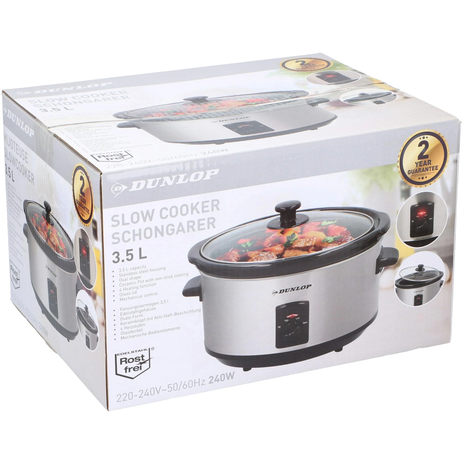 RVS slowtopf 3,5 Liter oval - 2