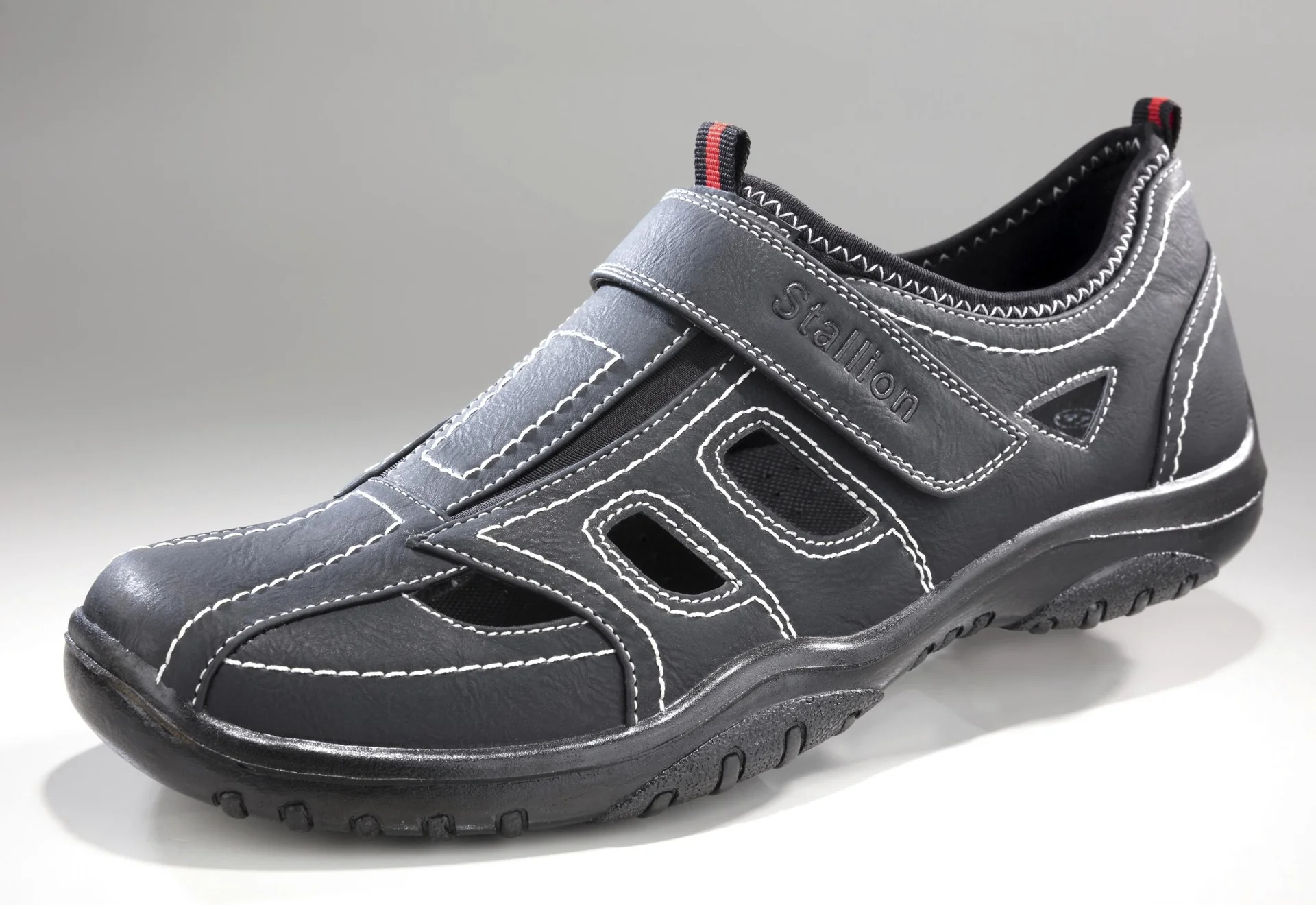 Slipper mit Klimazonen und Klettvschluss, Farbe schwarz, Gr.44 - 4