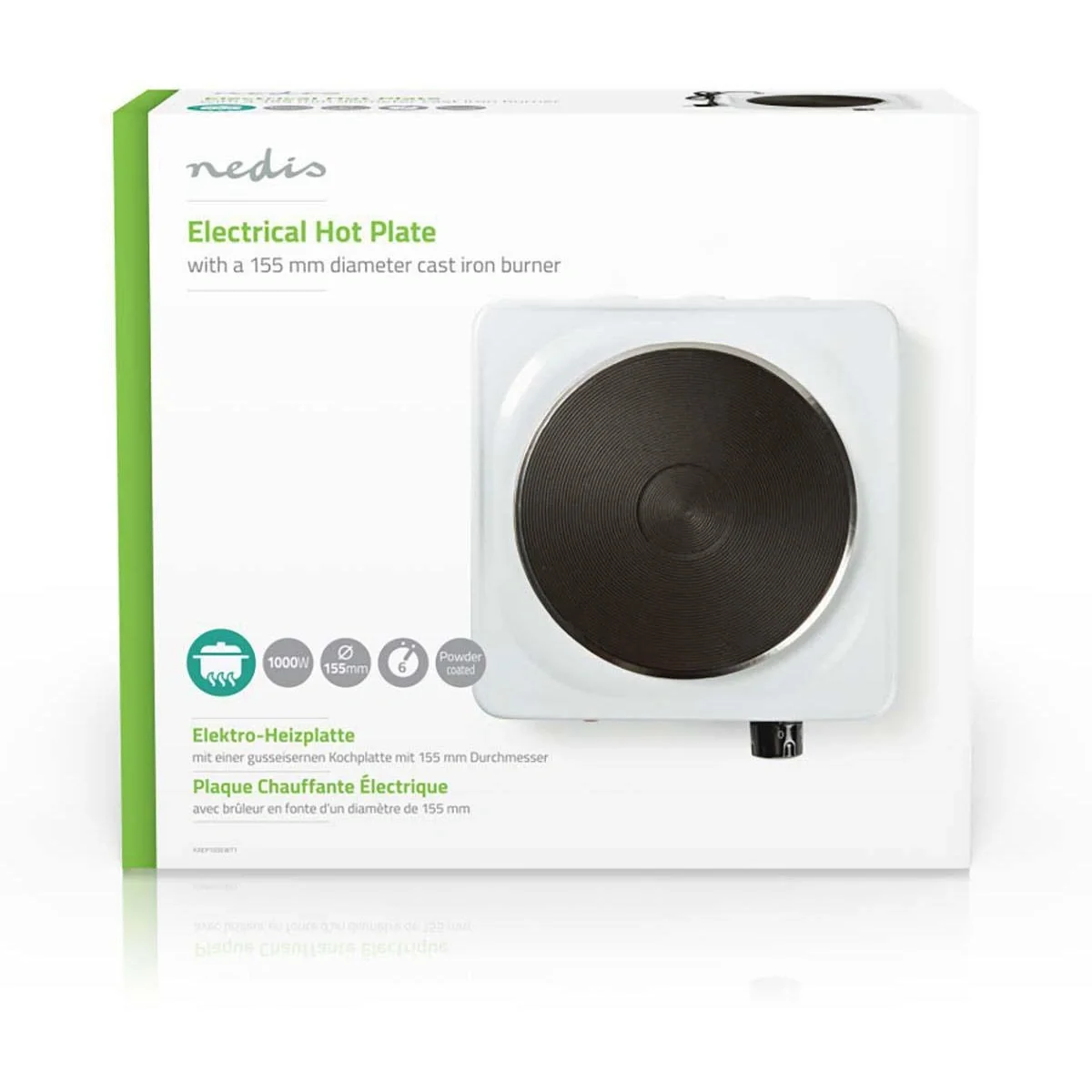 Nedis Elektrische Kochplatte - 1000 W - 155 mm - Überhitzungsschutz - 5