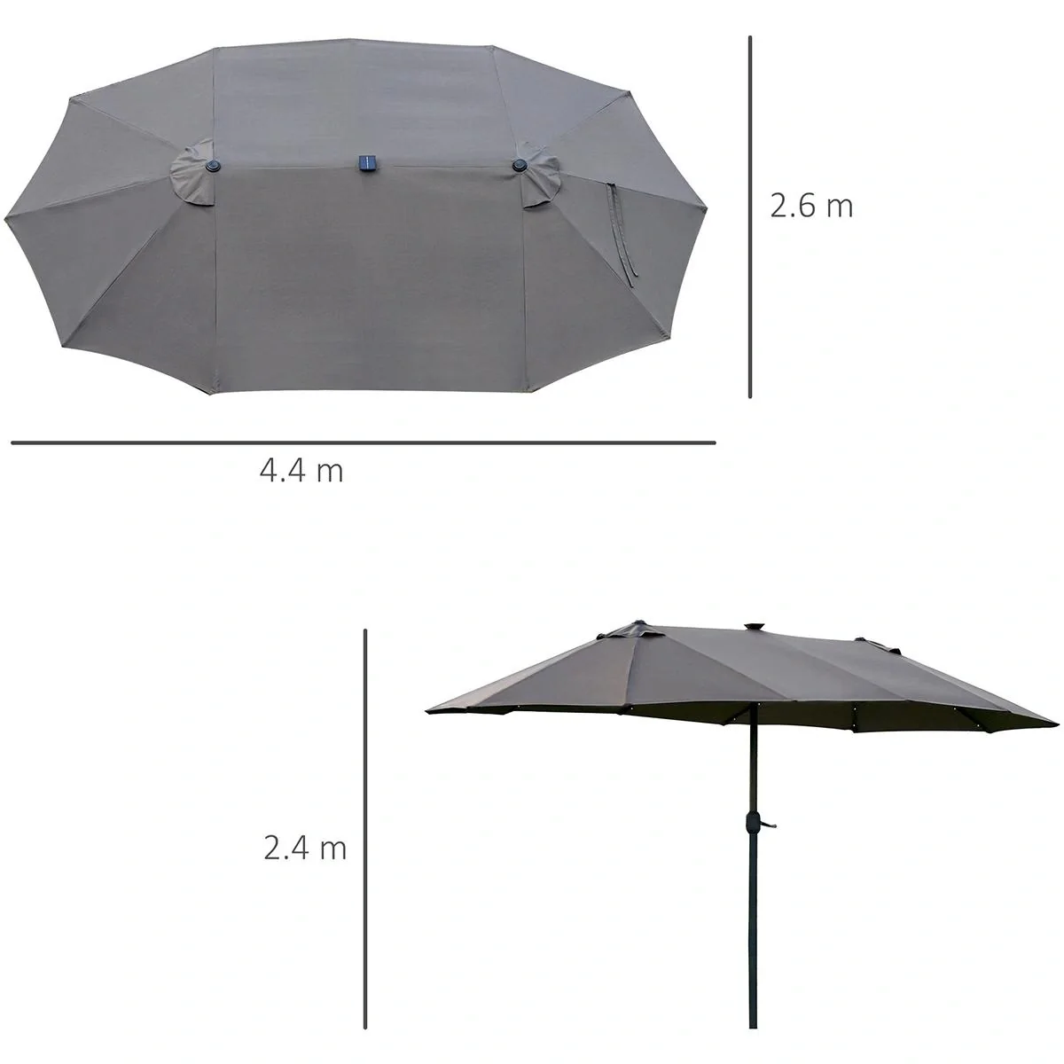 Sonnenschirm mit LED Doppelsonnens - 1