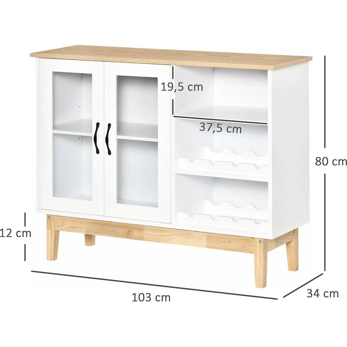 Weinschrank mit Glastür Weinregal - 6