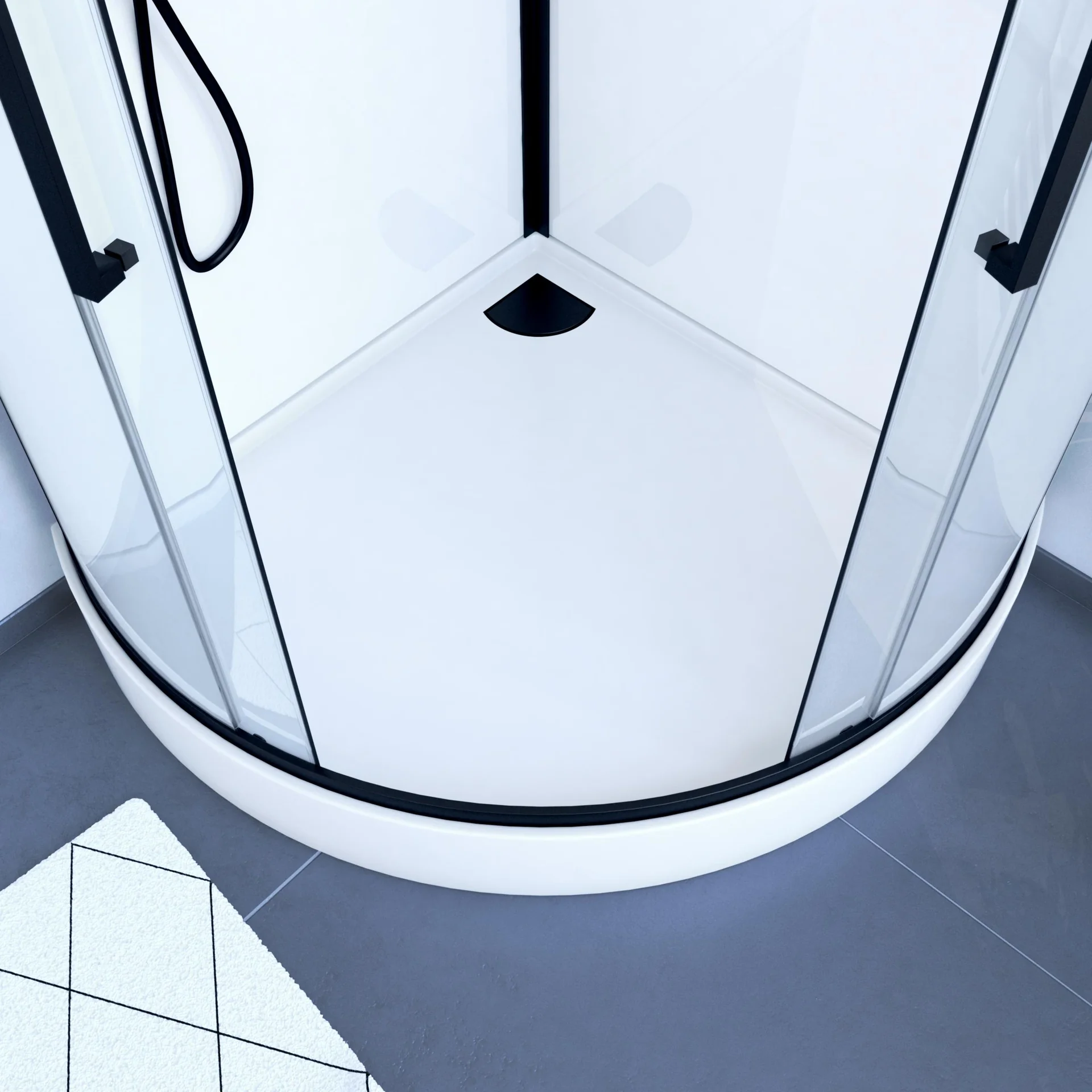 Komplettdusche "White Round" 90 x 90 x 215 cm - 4