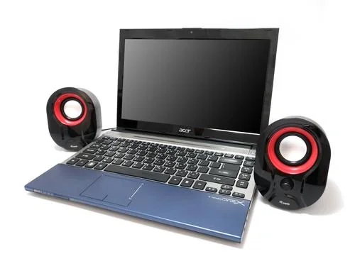 Stereo 2.0 Lautsprecher für Notebook/PC in schwarz/rot - 4