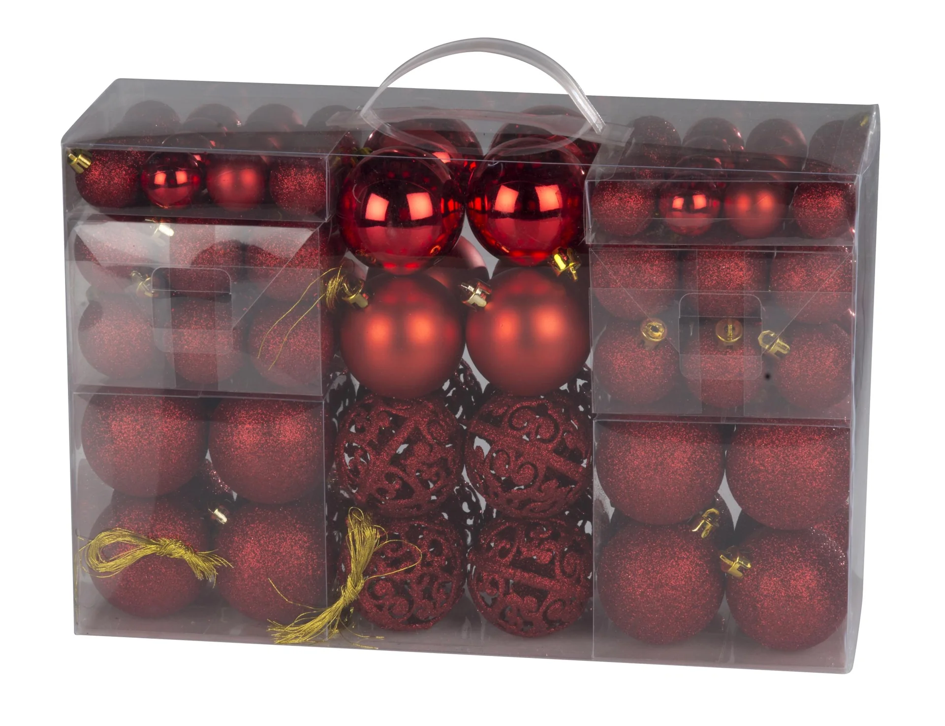 Weihnachtskugeln, rot, 100 Stück - 5
