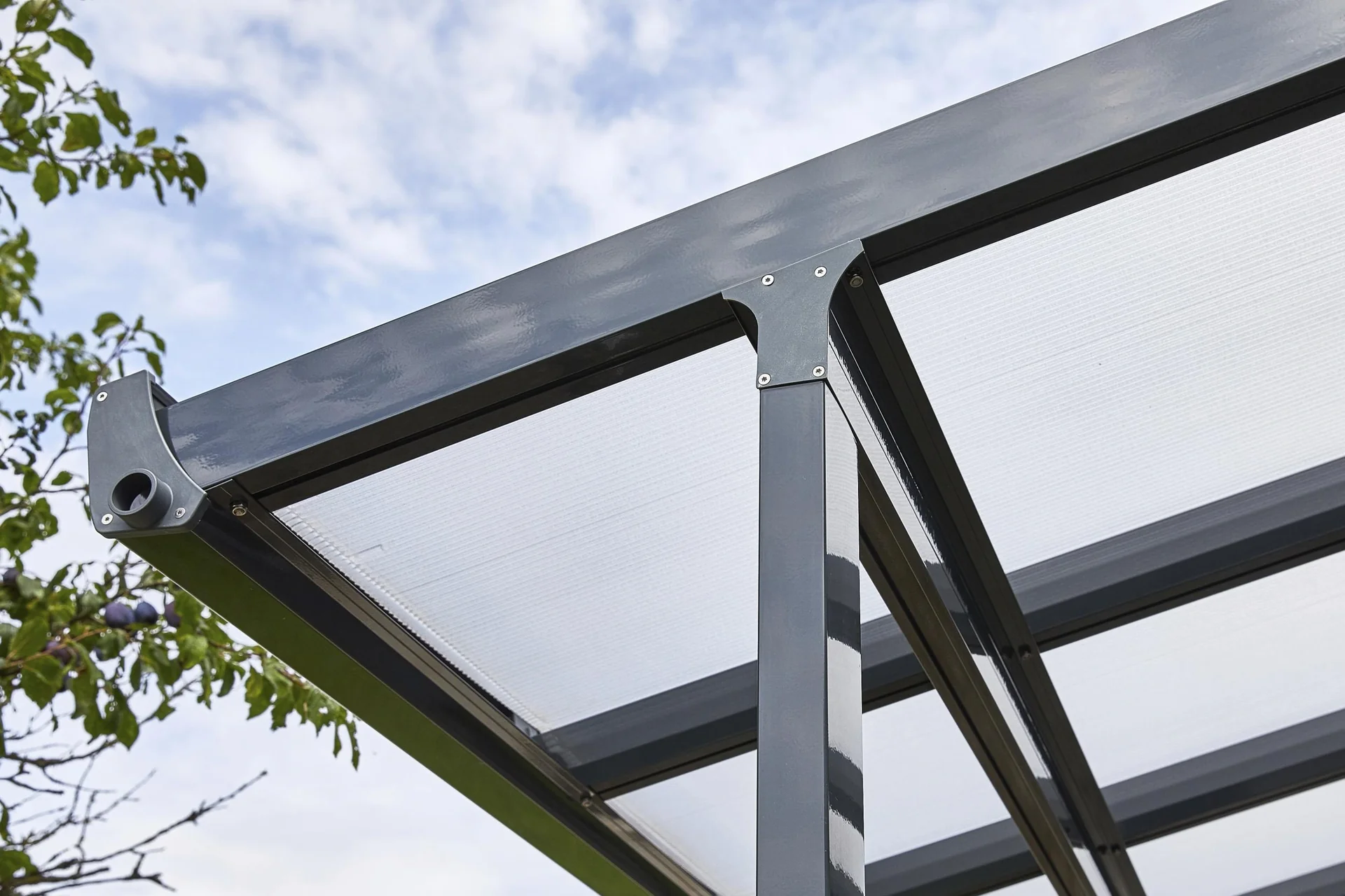 Terrassendach Bausatz, Farbe anthrazit, 5460 x 3060 mm - 12