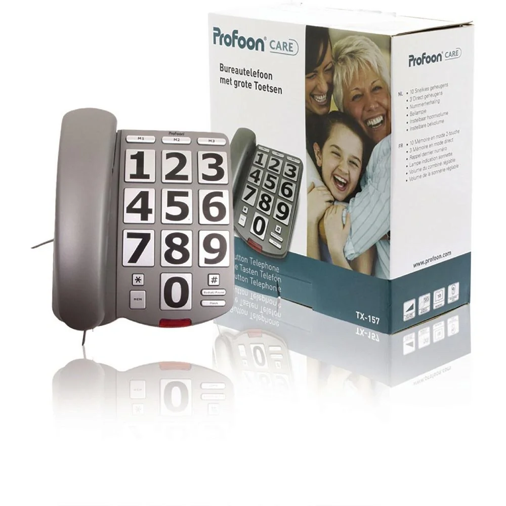Festnetztelefon mit Tasten Grau/Silber - 4
