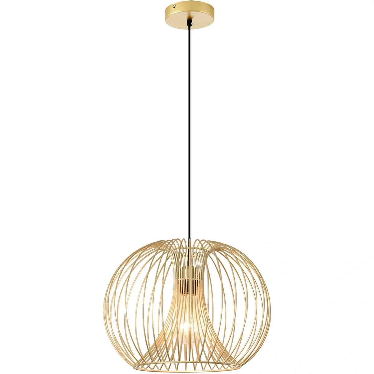 Pendelleuchte mit goldenem gebogenem Stahlrahmen gold - 10