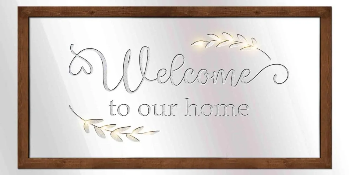 LED Spiegel mit Welcome-Schriftzug - 1