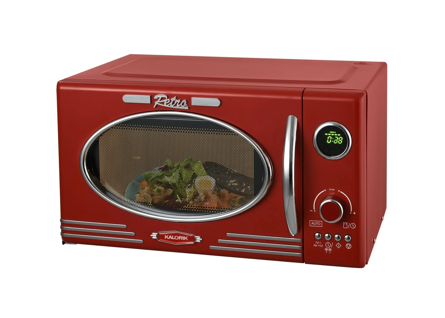 Mikrowelle Retro, rot, 23 L, 1900 W, TKG MW 2500 - 6