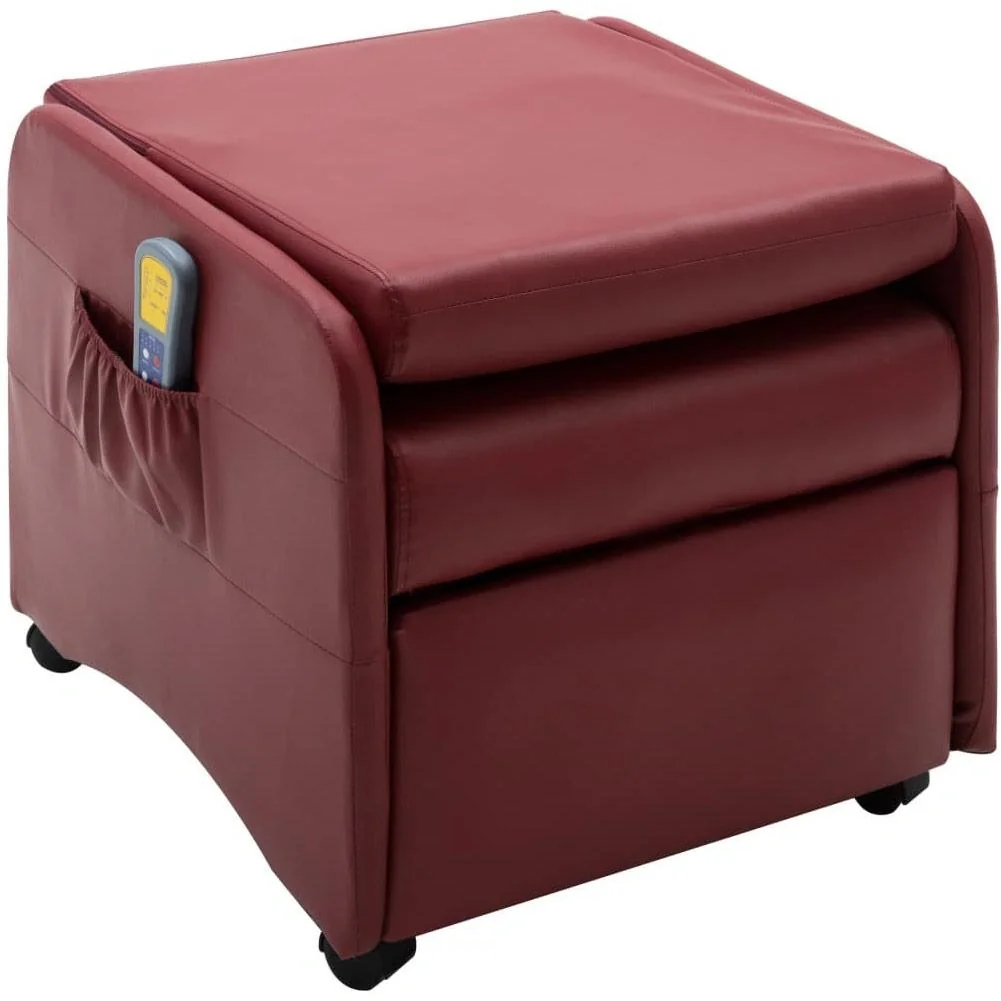 Massagesessel verstellbar Kunstleder weinrot - 8