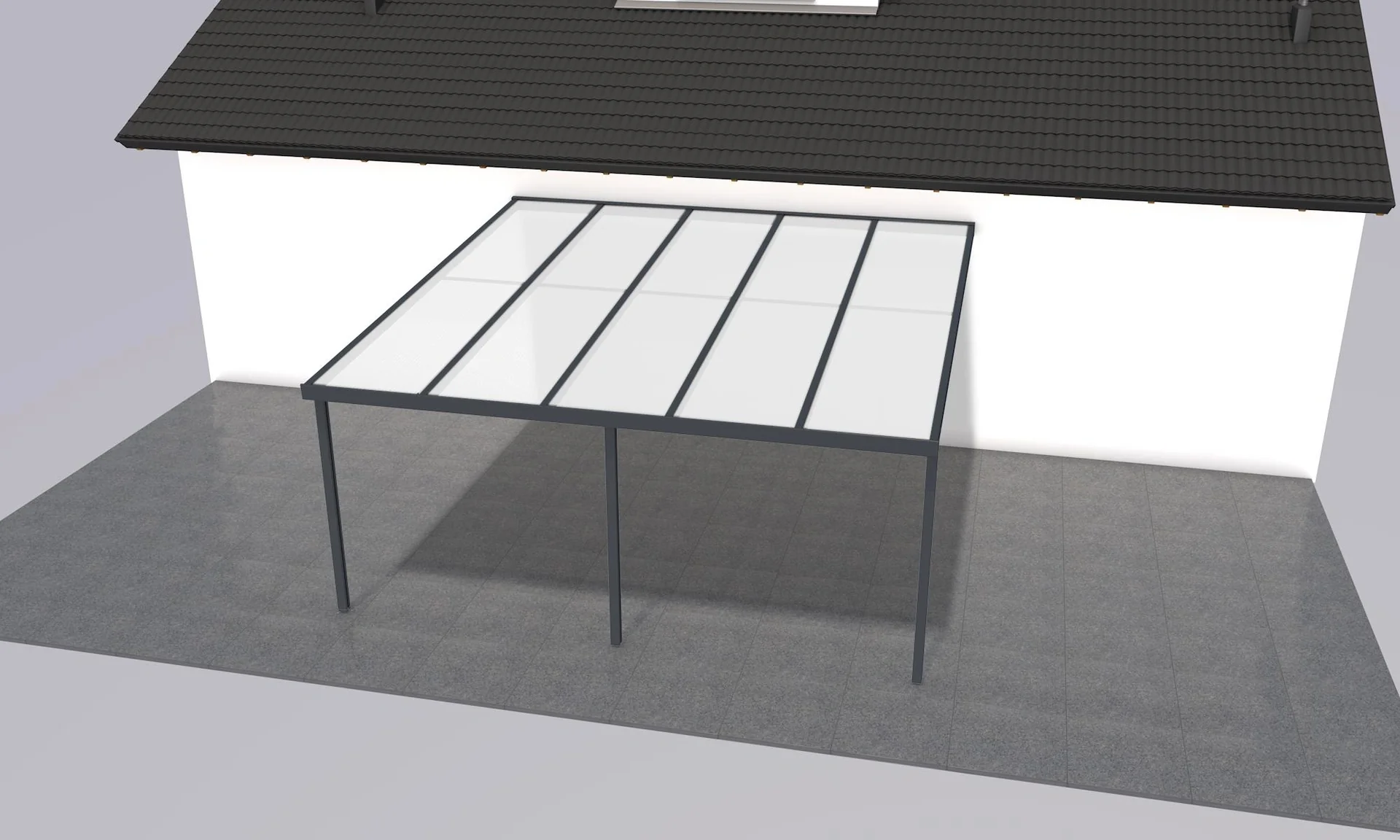 Terrassendach Premium, anthrazit, 5100 x 5060 mm - Klima blue - 2