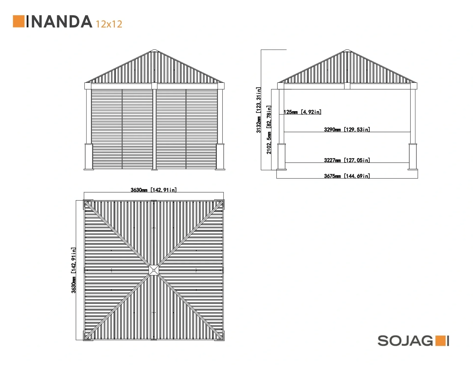 Pavillon Nanda 12 x 12 champagner taupe - 4
