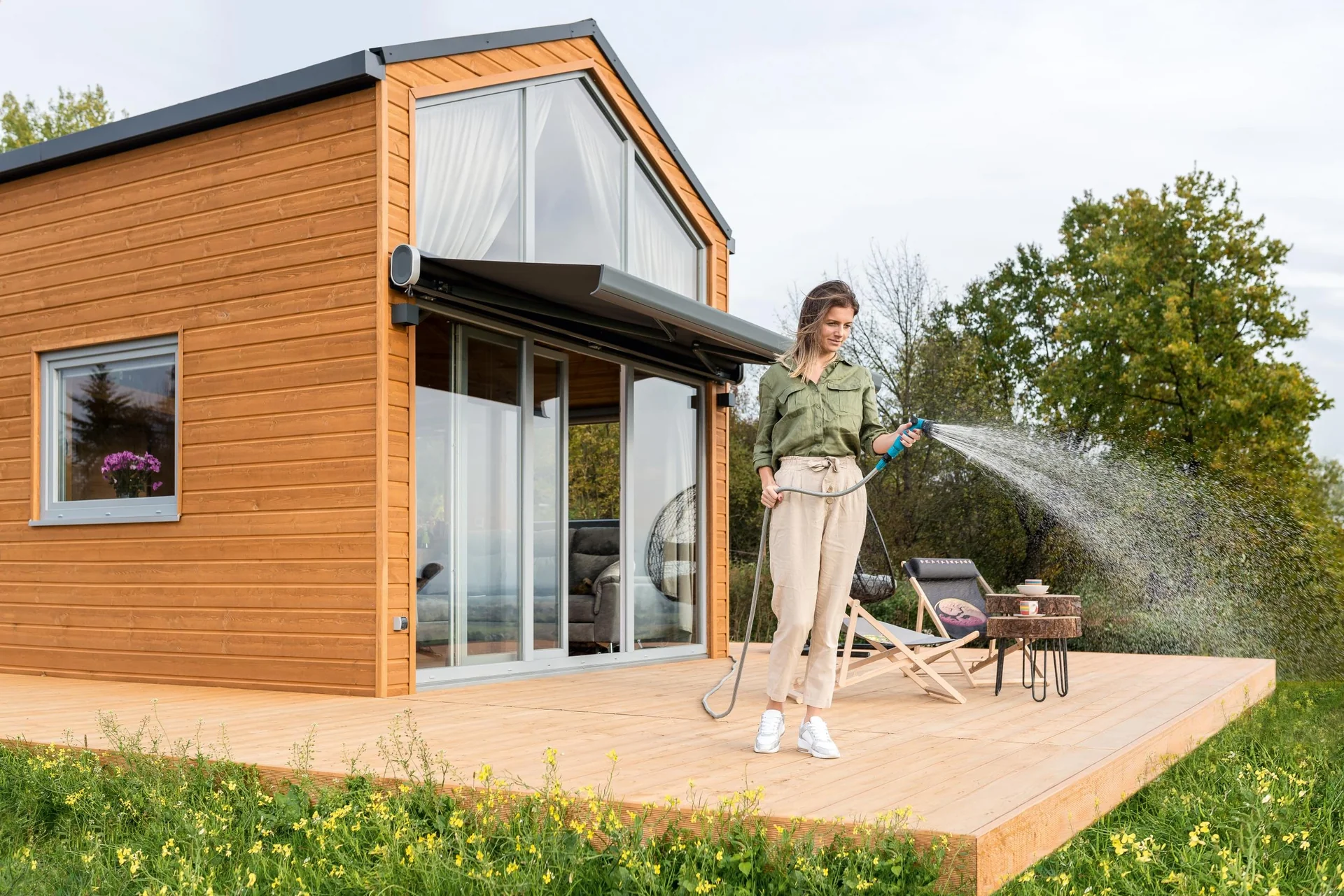 Bewässerungssatz mit dehnbarem Gartenschlauch BASIC 22,5 m - 5