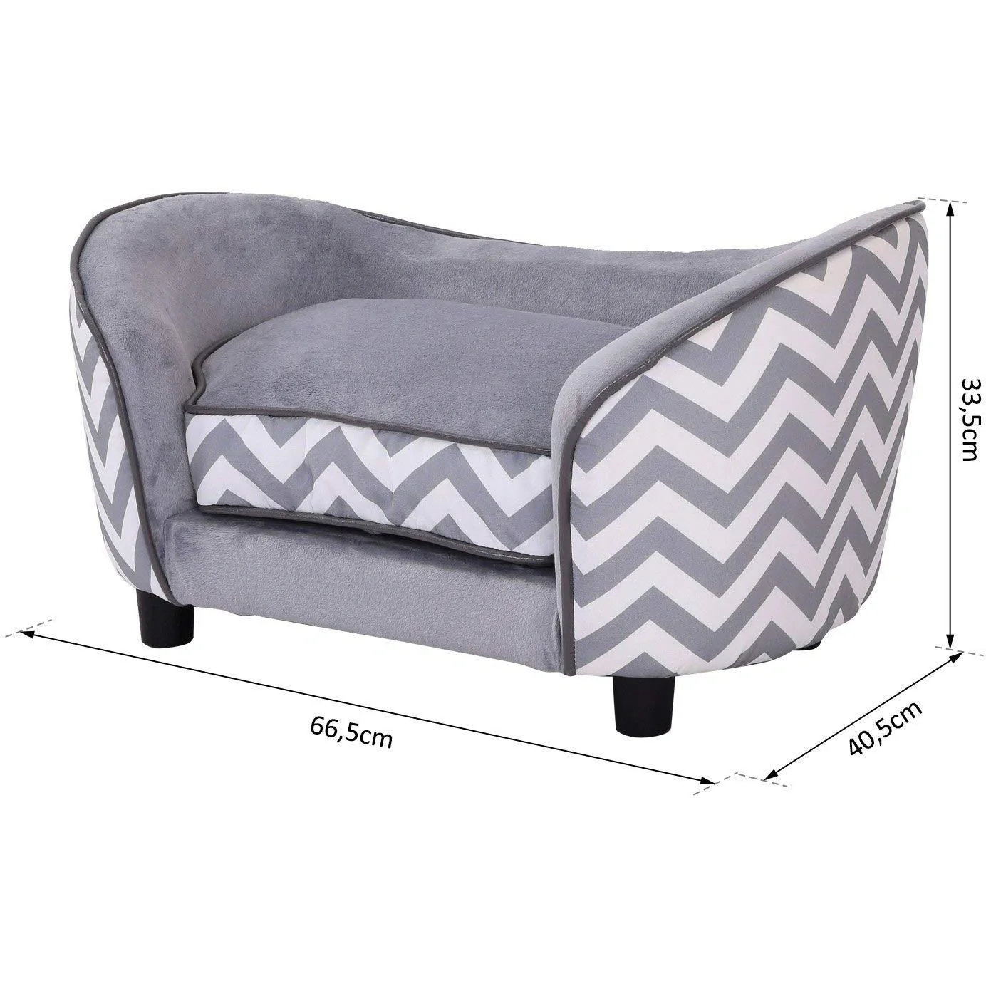 Haustiersofa Hundebett Hundesofa mit Kissen Grau - 7