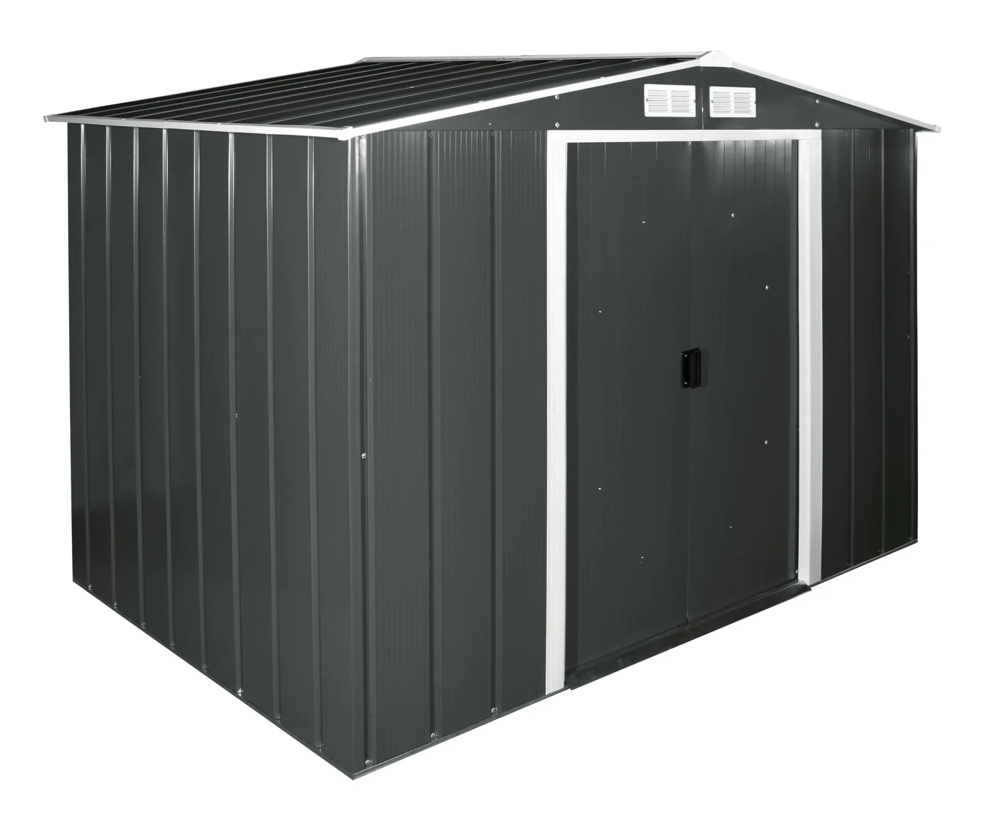 Metallgerätehaus Eco 8x6 anthrazit mit Giebeldach - 1