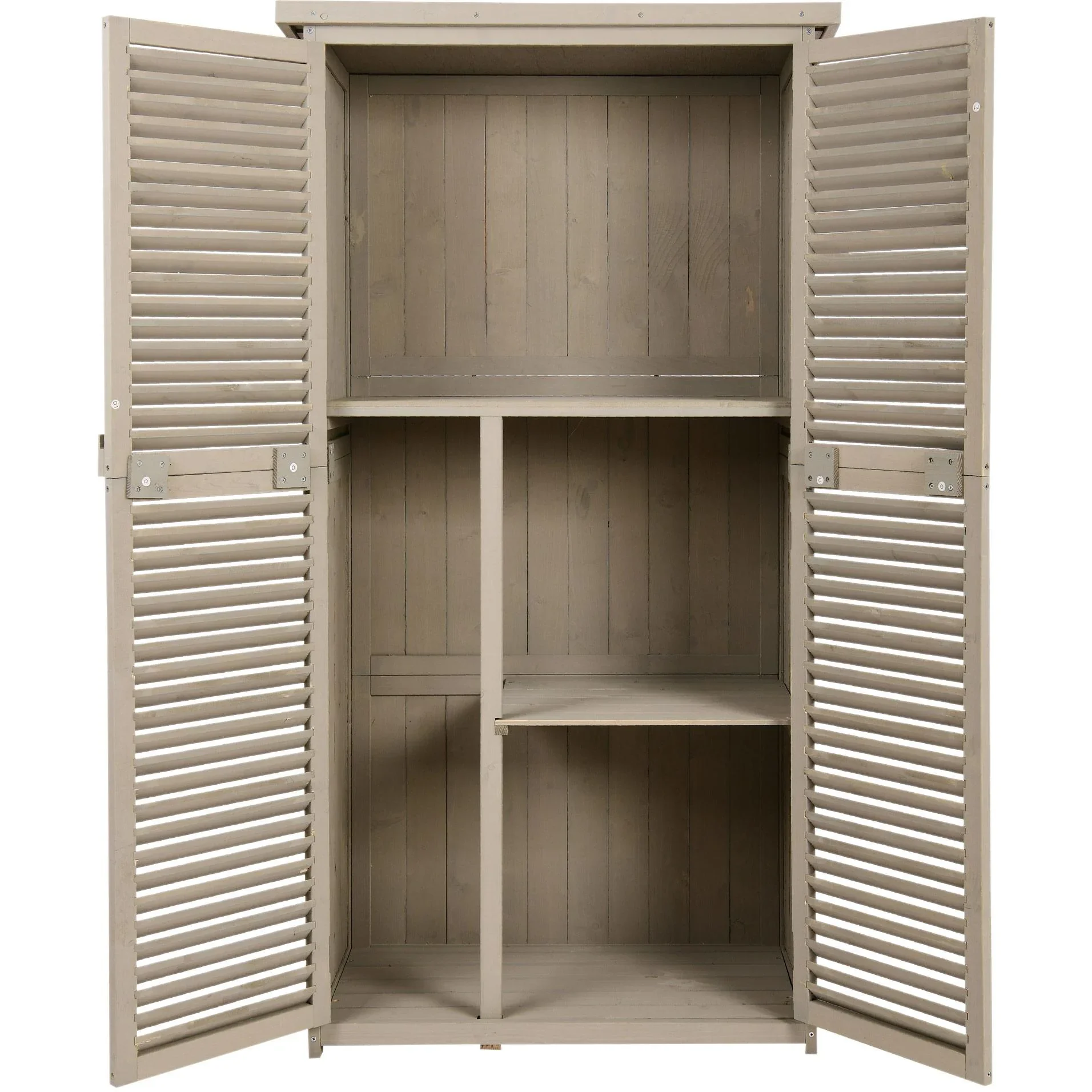 Geräteschuppen Gerätehaus Geräteschrank 4 Fächer Grau - 0