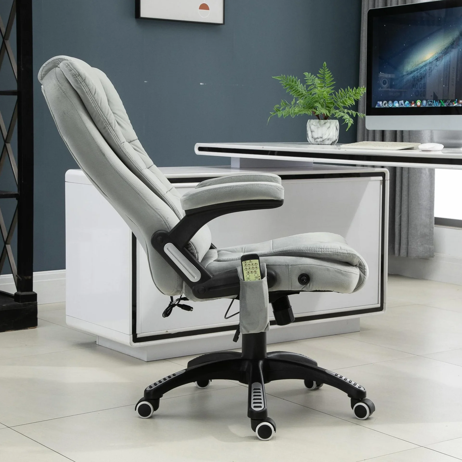 Drehstuhl mit Massagefunktion, grau - 1