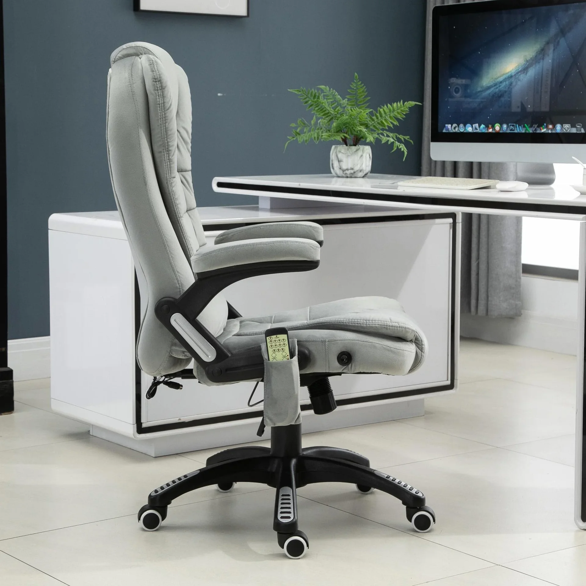 Drehstuhl mit Massagefunktion, grau - 4