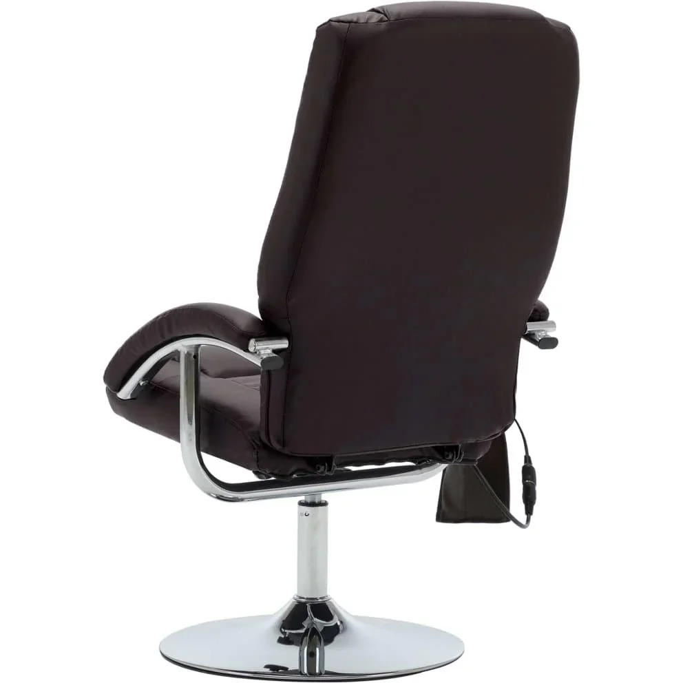 Massagesitz verstellbar mit Fußhocker Kunstleder braun - 1
