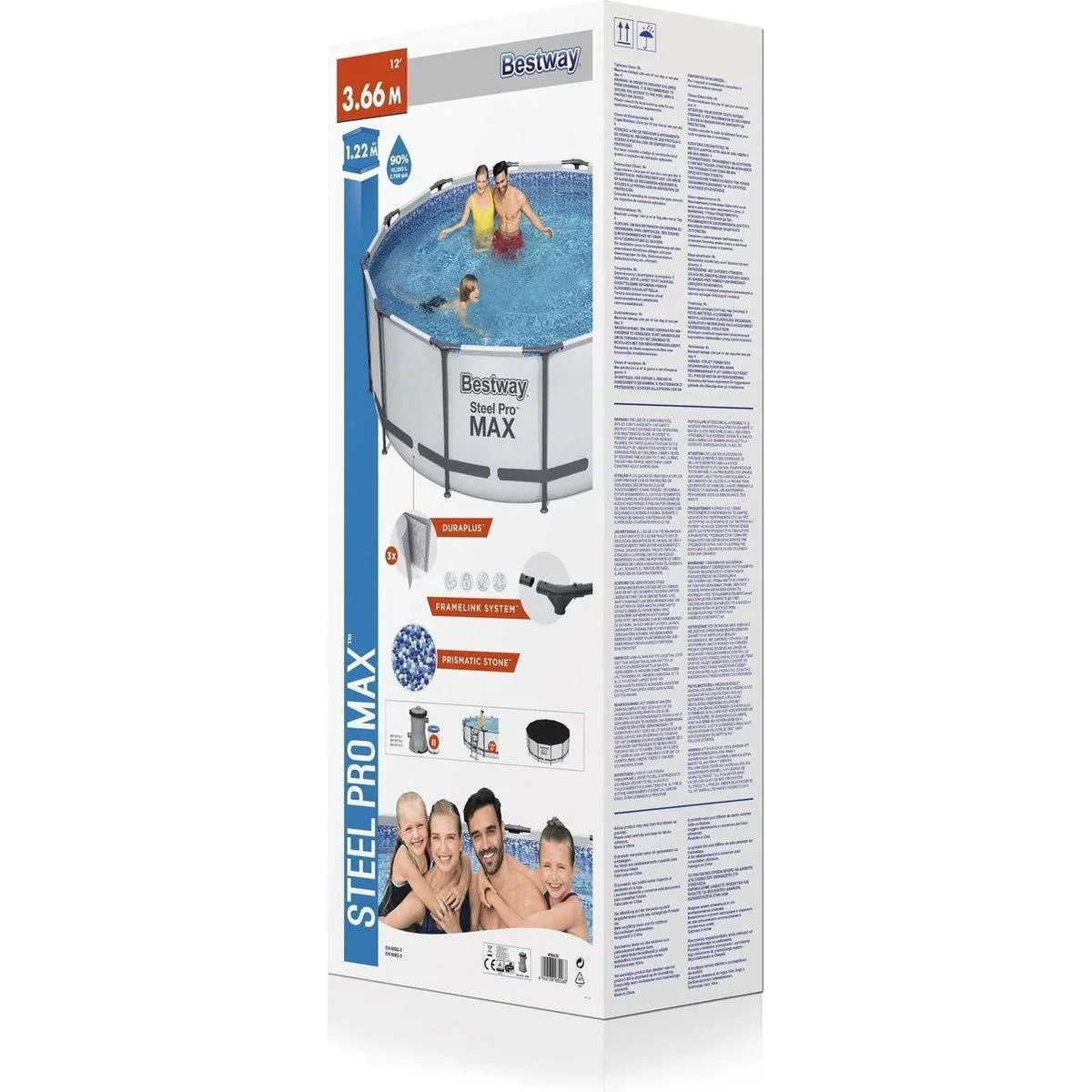 Schwimmbecken mit Rahmen und Filterpumpe - Ø366cm - 122cm tief - 2006L/h - 0